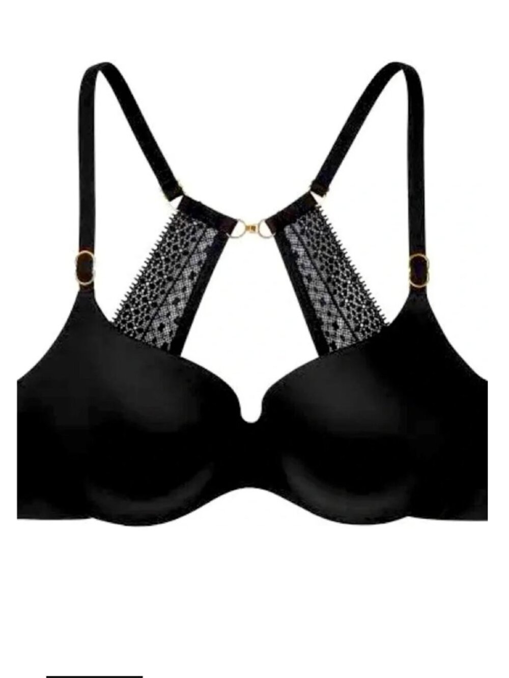 NWT Victoria's Secret Incredible Demi Bra Padded Racerback Black Size 36DD
